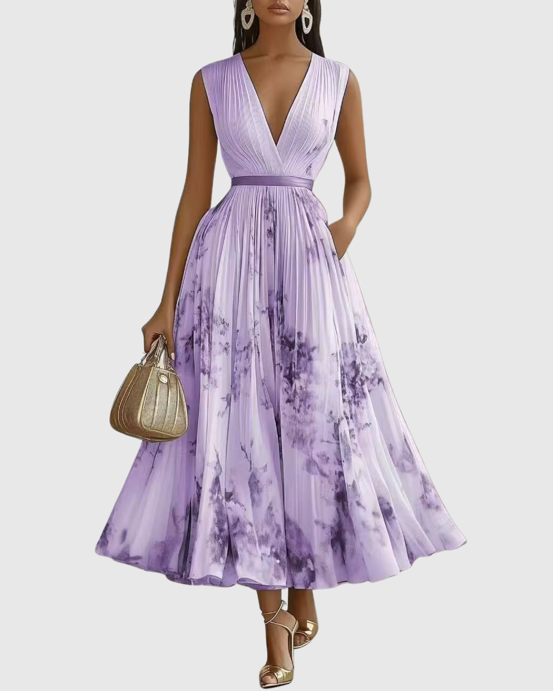 Caitlin | Elegant Pleated Maxi Dress