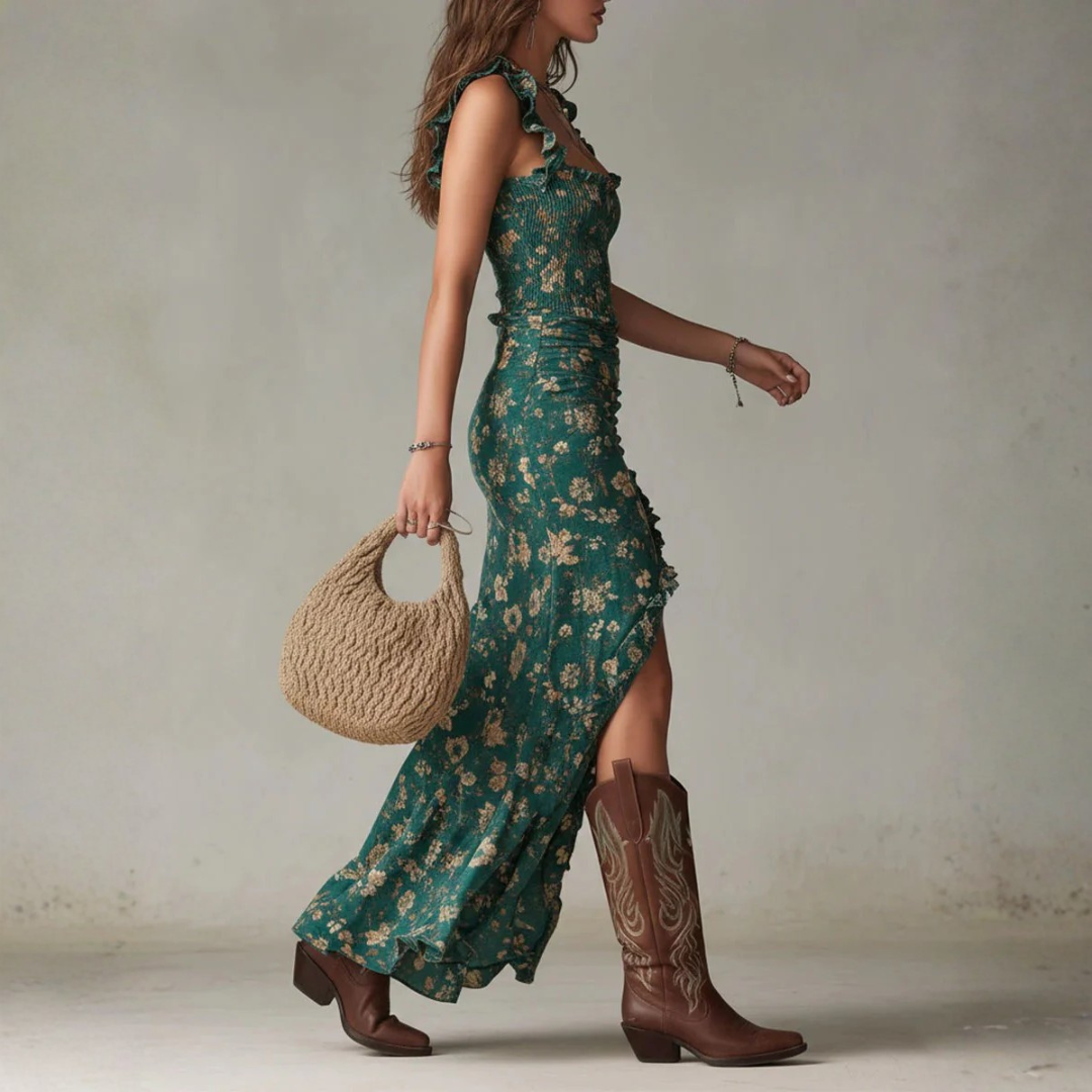 Amber | Boho Retro Maxi Dress