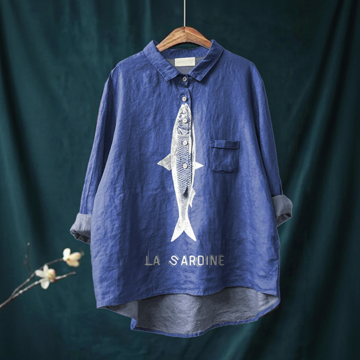 Lucy | Fish Graphic Printed Casual Shirt