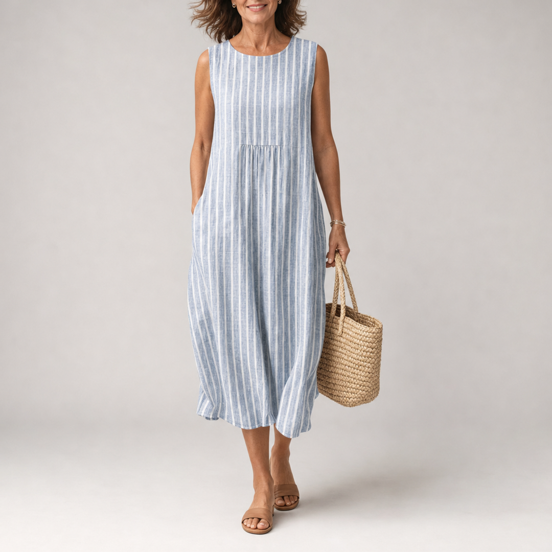 Helen | Striped Midi Dress