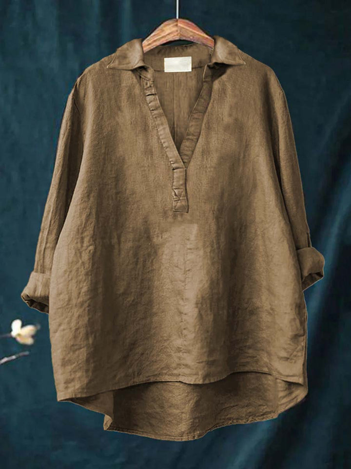 Andrea | Elegant Linen Summer Blouse