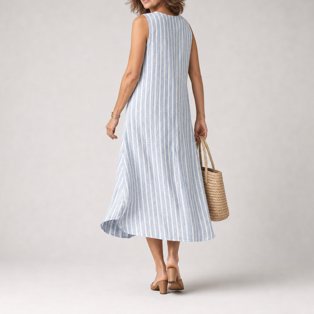 Helen | Striped Midi Dress