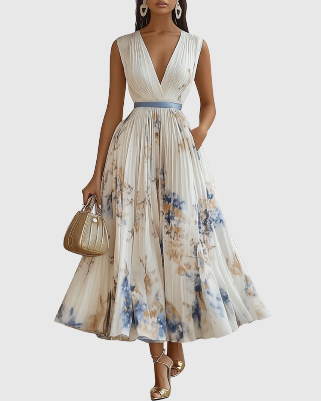 Caitlin | Elegant Pleated Maxi Dress