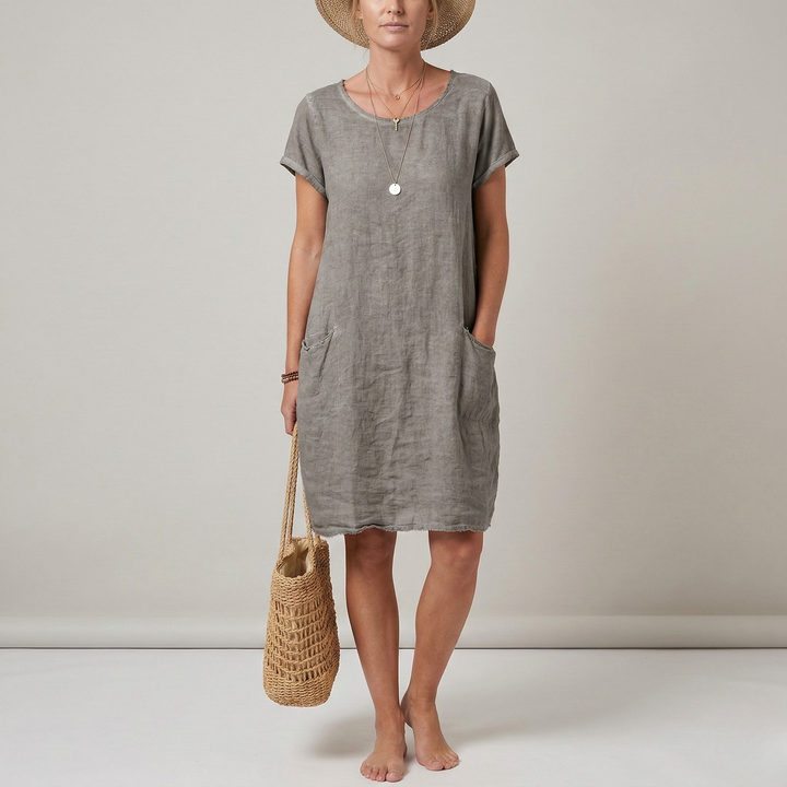 Megan | Casual Linen Pocket Dress